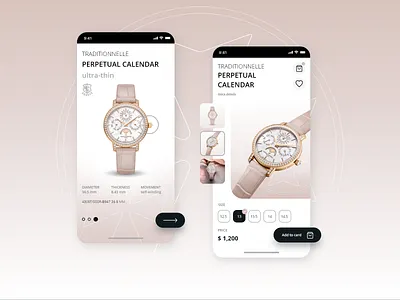 App Design for purchasing luxury watches shoppping app ui xd