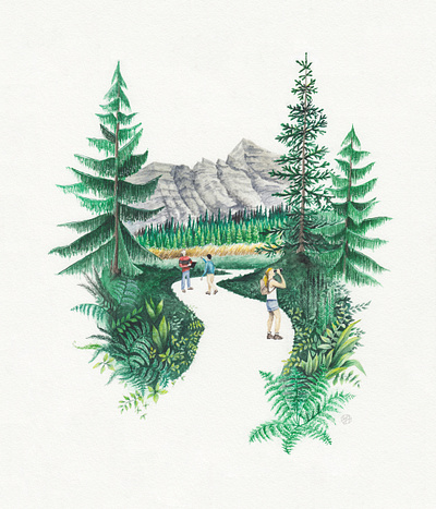 Earthwatch Environmental Non-Profit - Forest Detail illustration nature illustration watercolor