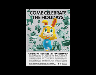 Animal Crossing Legacy - Zipper T. Bunny animal animal crossing bunny christmas collage crossing easter holiday inspiration isabelle photoshop poster poster design print zipper