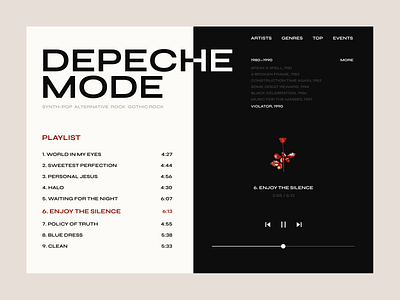 Streaming Music Player artist clean design figma minimal music music player player streaming ui uiux