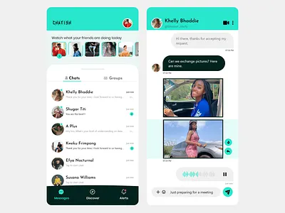Messaging App | Chat screen 100dailyui branding chat dailyui design ghana graphic design message messagingapp minimal productdesign ui uxdesign