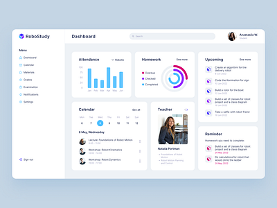 Online School Dashboard dashboard design online school ui web design