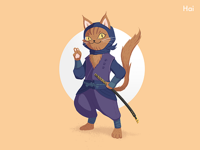 ninja cat cat illustration ninja