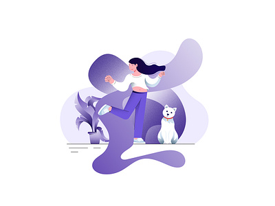Happy girl-12-illustration art character character illustration design digital art flat color flat illustration girl gradient illustration grain effect grain illustration graphic design happy girl illustration illustrator inspiration minimal vector vector art women