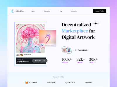 Decentralized Marketplace Concept blockchain crypto dashboard defi design illustration nft ui ux