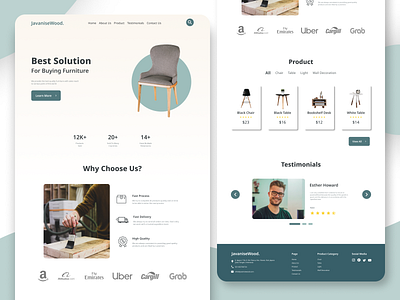 Furniture Landing Page (JavaniseWood) branding landing page ui uiux ux web design web furniture web landing page website design