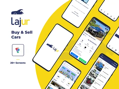 Lajur App To Buy And Sell a Car app design figma freelance freelance design freelancer mobile ui
