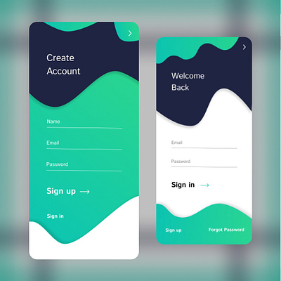 Sign up & Sign in app design typography ui ux