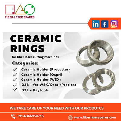 Fiber laser ceramic: Types ceramicholdersofraytool fiberlaserceramic lockingring raytoollaserceramic wsxlaserceramic