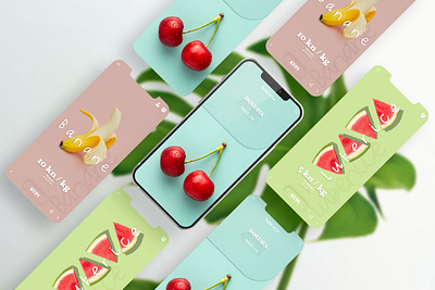 Fruit Groceries Shopping app branding design graphic design illustration