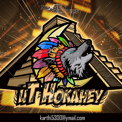 Tribal Fox Mascot Logo aztec pyramid branding design illustration mascot tribal wolf tribal wolf mascot logo wolf logo wolf mascot logo