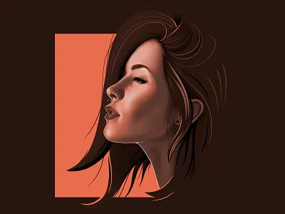 Minimal portrait animation artist artwork beauty colors design digital digital art digital artist digital painting girl good vibe gorgeous graphic design illustration love print printing red hair redhead
