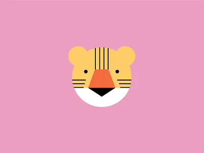 🐯 asia black childrens illustration circle cute dangerous geometric graphic illustration illustrator jungle karolienpauly kids pink stripes tiger vector white yellow