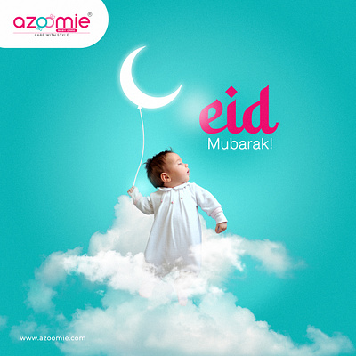 Azoomie Eid Poster Design brand identity branding creative design eid eid mubarak graphic design minimal poster design socialmedia