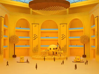 Mall Atrium - The Emoji Project 3d alan jacob george art atrium branding cinema 4d clean design emoji emotion graphic design happy identity installation interior mall minimal render typography visualization
