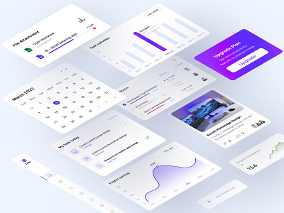 UI Components Light Theme buttons card components dashboard dropdown illustration kit menu navigation