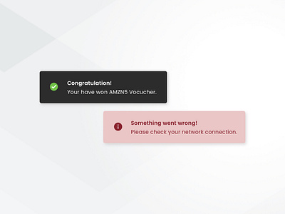 Flash Message 011 alert challenge clean congratulation connection dailyui error flash green grey network red simple snackbar something went wrong success ui ux voucher