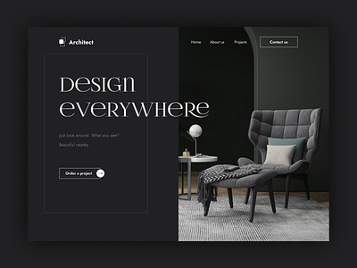 Interior design studio concept site architect architecture clean concept decoration design figma furniture homepage interface interior landing logo minimalism real estate screen site button ui ux web