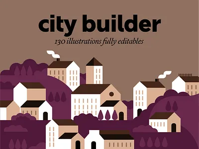 city builder – illustration pack bundle clean free illustration resource vector