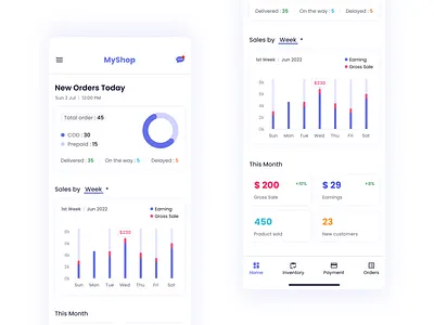 Vendor App "Home page"