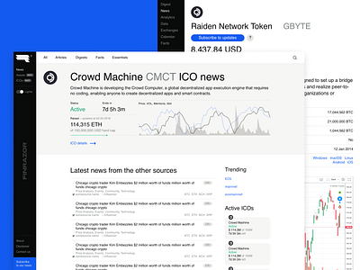 ICO News Page Beta Version clean design simple design ui web desgin