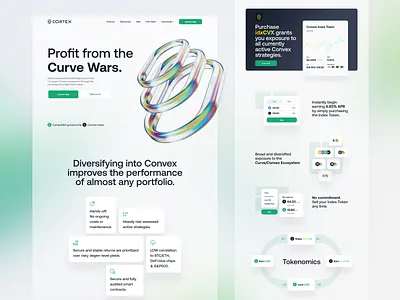 Cortex - Landingpage 3d brand branding cortex curve custom erc 20 ethereum green header landing page landingpage logotype madebyproperly properly typography ui ux website