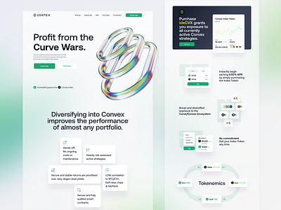 Cortex - Landingpage 3d brand branding cortex curve custom erc 20 ethereum green header landing page landingpage logotype madebyproperly properly typography ui ux website