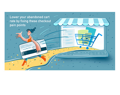 Lower your abandoned cart rate business illustration businessman illustration online sales online shop