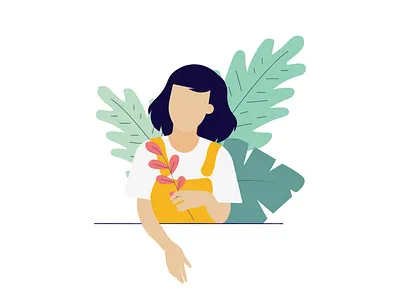 Flat Character Girl 2d character creative design flat girl illustration illustration character illustration for web interesting simple