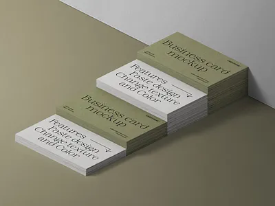 Ladder Of Four Stacks Of Business Card Mcokups Isometric stationery mockups