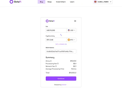 Defi On-ramp Modal aurora background crypto dailyui defi modal ui uiux ux web3
