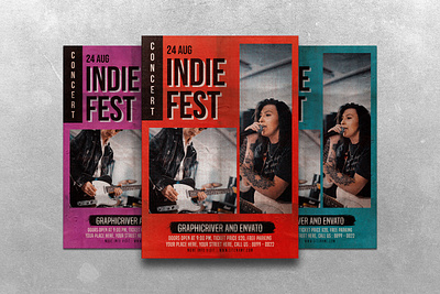 Indie Fest Concert concert design flyer flyermusic indie music poster template