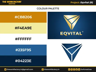 Eqvital® - Colour Palette branding color design graphic design illustration investment investment strategies logo logotype portfolio managemnt services theworkfactory.in theworkfactorycreatives twfcreatives typography vector we evolve