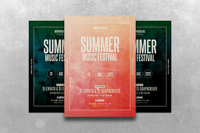Summer Music Festival concert design festival flyer indie music poster summer template