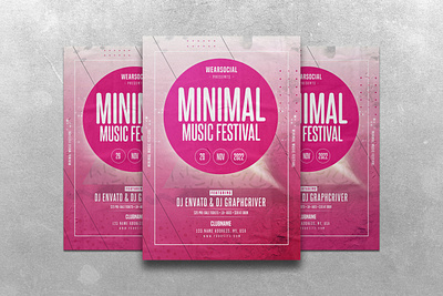 Minimal Music festival concert design festival flyer indie minimal music poster template