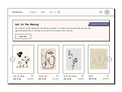 Framitro E-Commerce Website 90s deisgn frame onlineshop onlinestore retro ui vintage