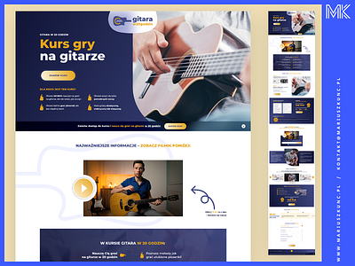 Kurs gry na gitarze / landing page desing guitar kurs landing landingpage logo mariuszkunc nauka ui uidesign webdesign