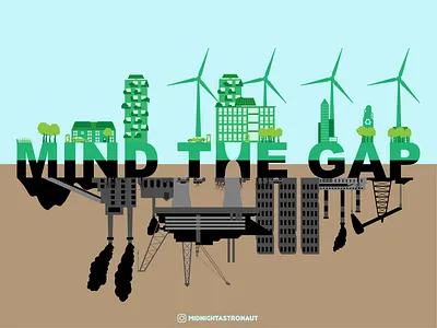 Mind the Gap (between now and our future) adobeillustrator branding climatechange climatecrisis design environment globalwarming graphic design green illustrator london londonunderground mindthegap solar tesla vector vectorart vegan vegetarian