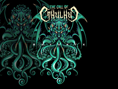 Cthuluc apparel design art artwork cthulu dark art design digital art digital drawing graphic design illustration kraken logo merchandise nft octopus tee tshirt design