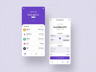 Crypto Exchange App bitcoin crypto exchange mobile ui on ramp ui