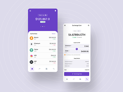 Crypto Exchange App bitcoin crypto exchange mobile ui on ramp ui