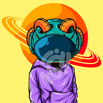 THE ASTRONAUT AND THE PURPLE HOODIE art astronaut cartoon character design digitalillustration doodle illustration logo space streetart vector