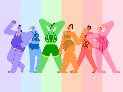Love Your Body 💕 2d behance body body positive character character design character designer design flat flat character flat illustration girl power girls illustration illustrator love your body self love vector vector art vector character