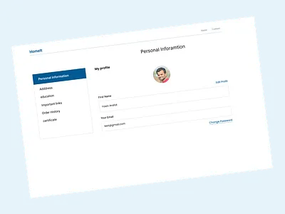 Personal Info - HOMEIT design figma graphic design personal personal info ui ux vector xd yasin