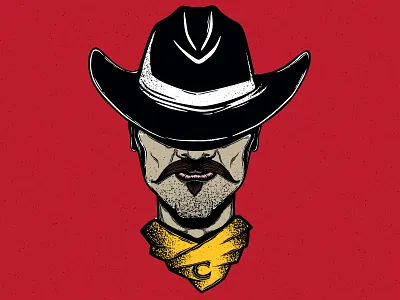 Cowboy Chronicles bandana cheyenne cowboy design distilling frontier illustration merchandise shirt sticker vector wild west wyoming