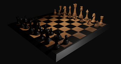 Chess 3d art 3d digital art 3d modeling blender chess chess board chess pieces dark dim render rendered image