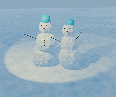 Snowman and Snowoman 3d characters 3d design 3d modeling art blender couple cute digital art happy illustration love snow snowman winter