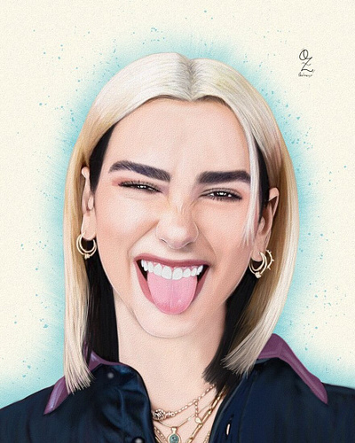 Dua Lipa Portrait drawing by Oz Galeano art arte arte ozgaleano color design dibujo digitalart drawing dua lipa fanart illustration logo mexico music ozgaleano paint pop portrait retrato singer