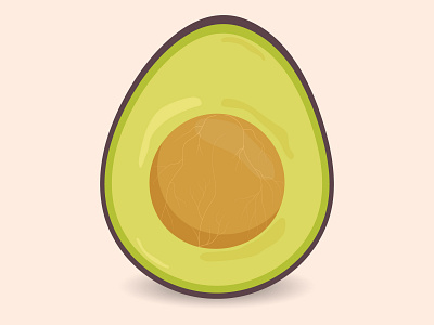 Half of ripe avocado with pit isolated fruit background