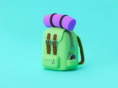 The Explorer 3d adventure backpack bag blender branding camping color crypto design explore freetime icon illustration nature nft product tent wear